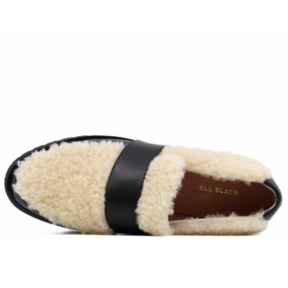 NEW ALL BLACK women's sherpa loafer in black - Picture 7 of 9
